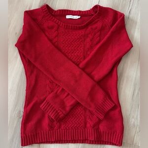 ALFRED SUNG Red Crew Neck Sweater